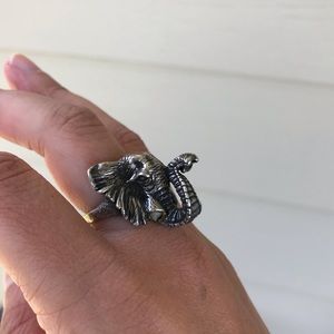 Sterling silver elephant ring